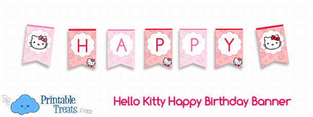 Hello Kitty Happy Birthday Banner — Printable Treats.com - Worksheets Library for Free Printable Hello Kitty Birthday Banner