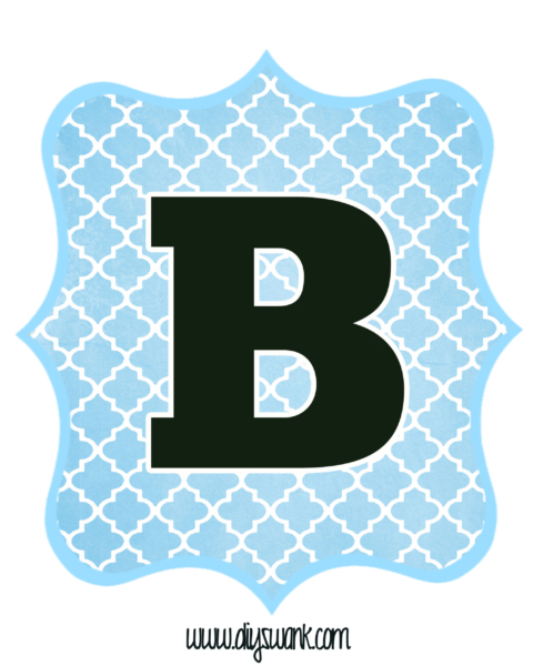 Blue and Black Printable Letters for Banners - Swanky Design Co.