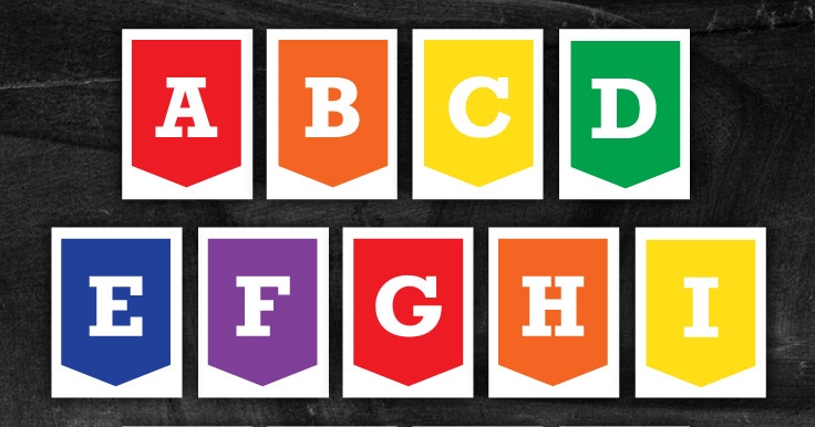 A to Z Free Printable Alphabet Letter Banner - Messy Momma Crafts