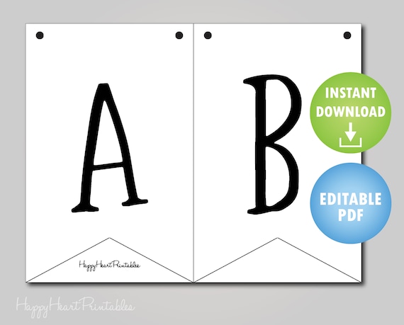 Editable Banner Pattern Printable Banner Template DIY Flag Banner ...