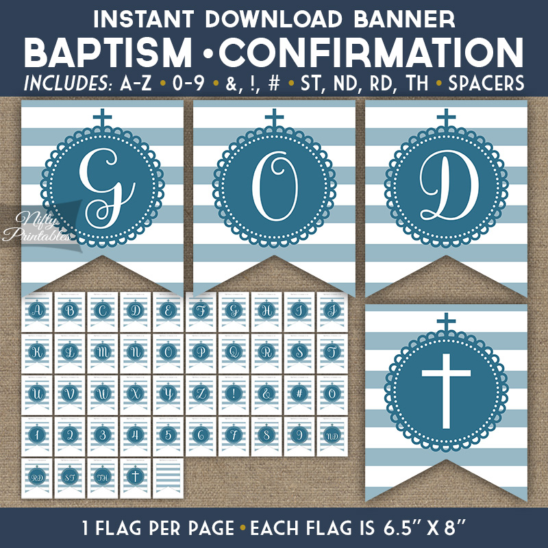 printable baptism banner