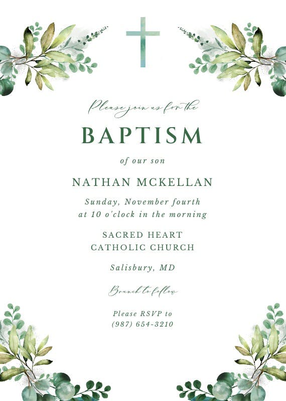 Baptism &  Christening Invitation Templates (Free) | Greetings Island