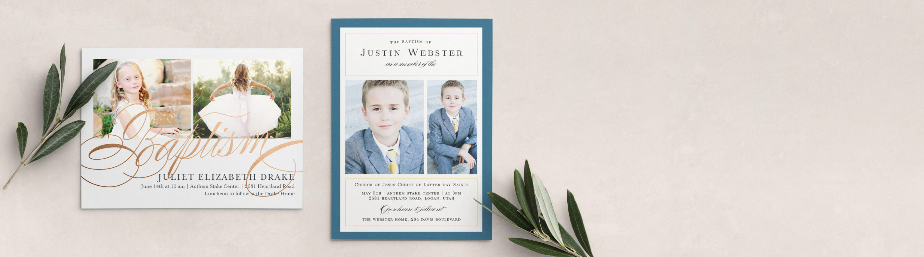 LDS Baptism Invitations | Match Your Color &  Style Free.