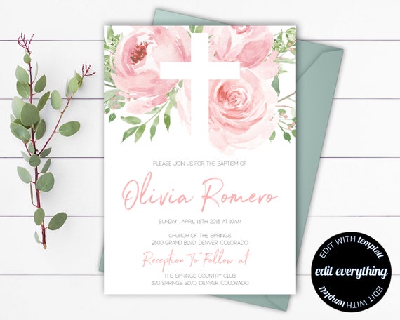 printable baptism invitation templates