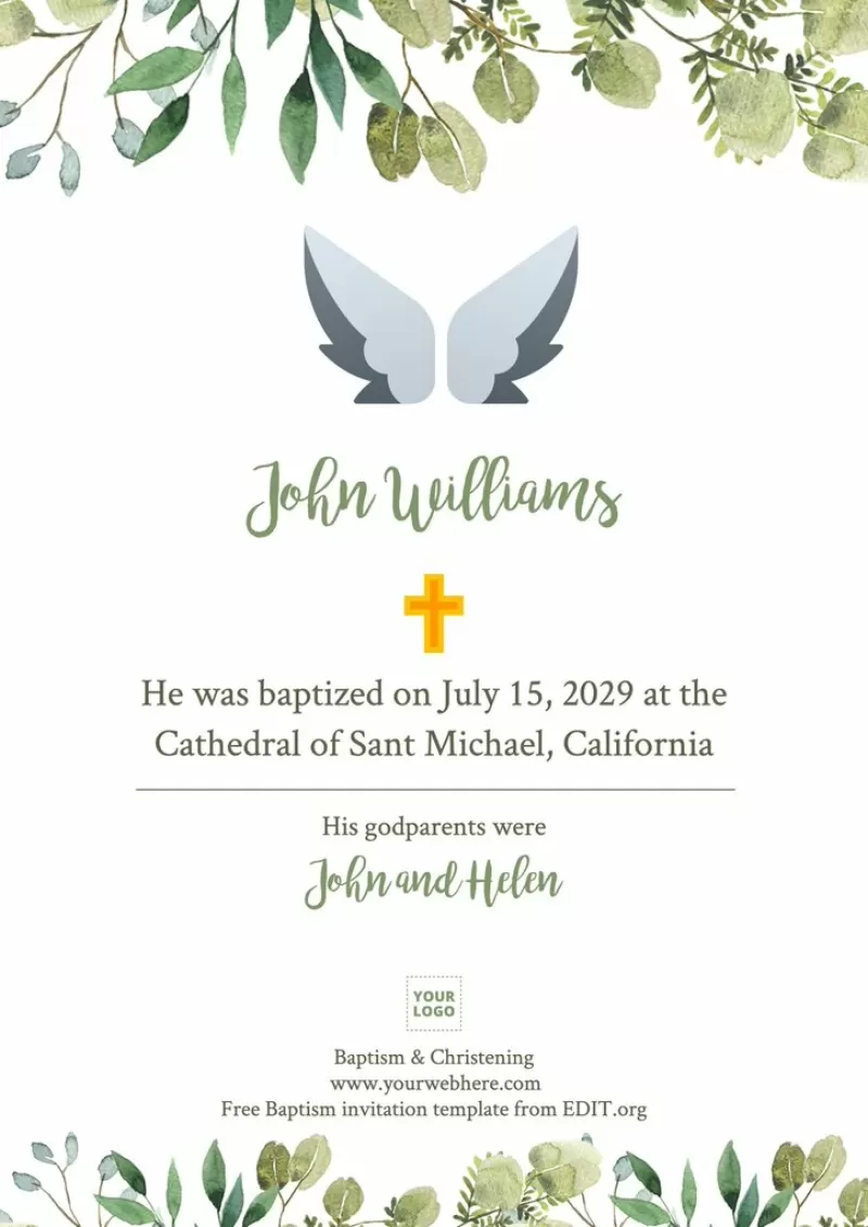 printable baptism invitation templates