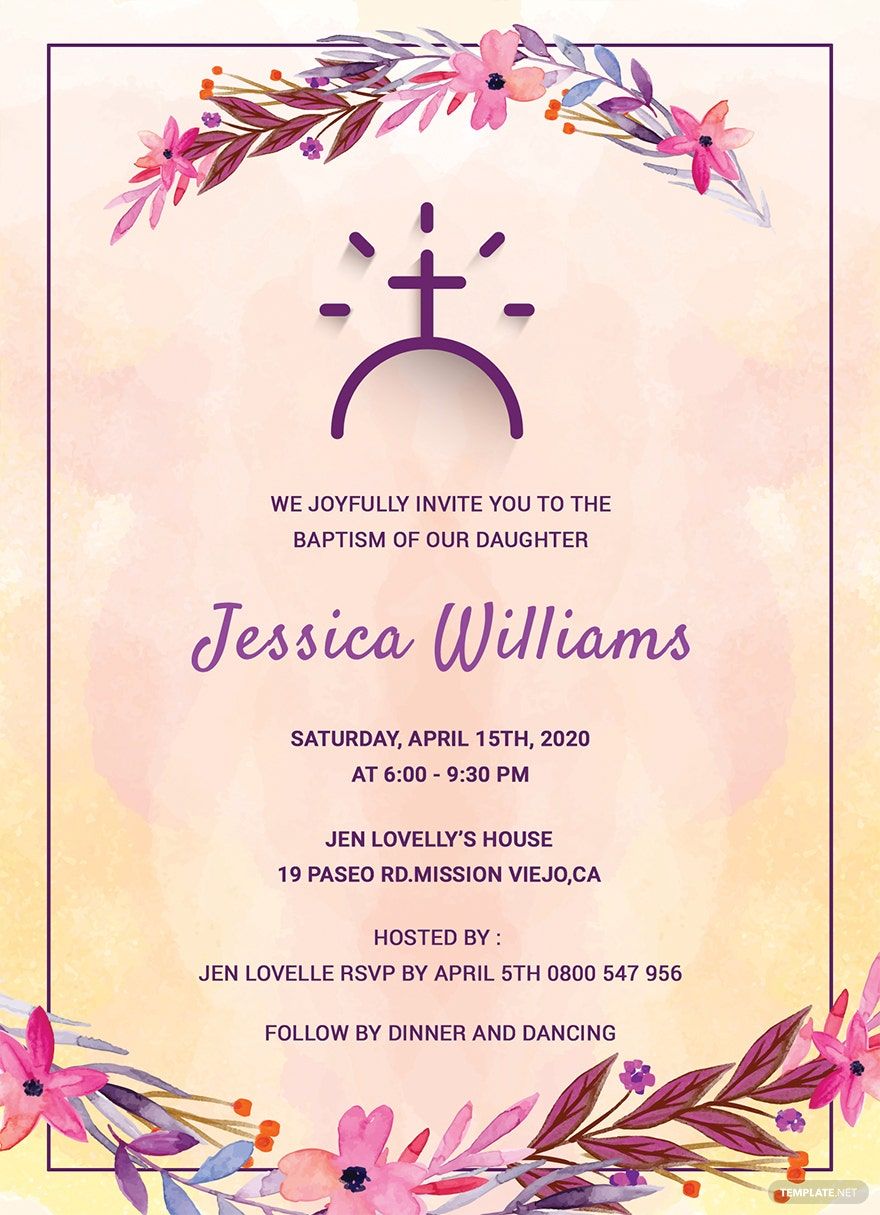 printable baptism invitation templates