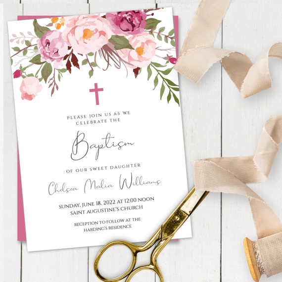 printable baptism invitations etsy