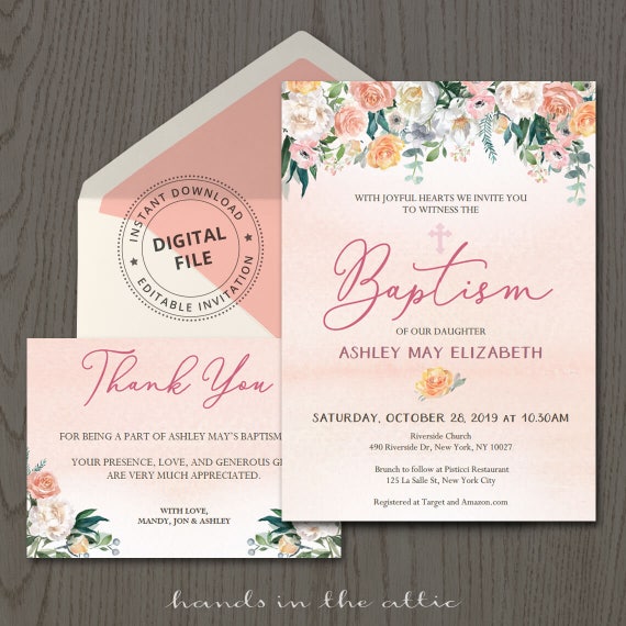 printable baptism invitations etsy