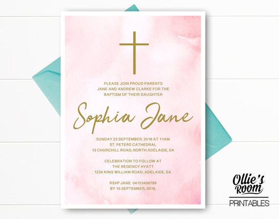 printable baptism invitations etsy