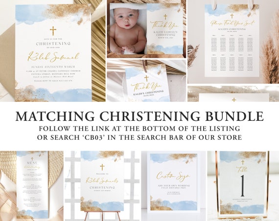 Christening Place Card Template, Printable Place Cards, Baptism ...