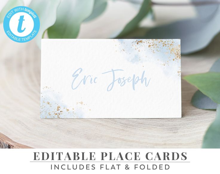 Christening Place Card Template, Printable Place Cards, Baptism ...