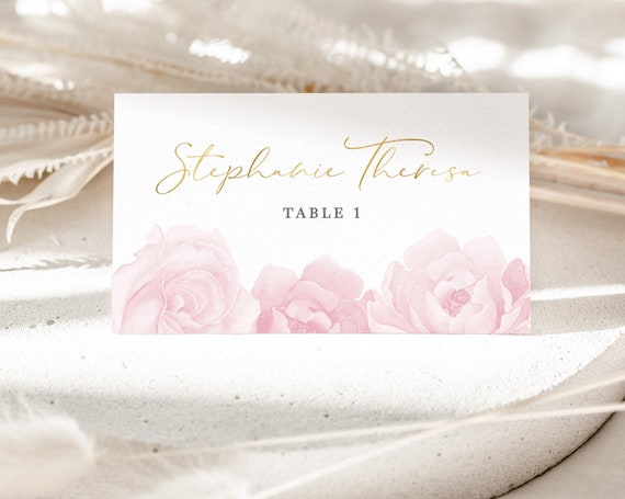 Christening Place Card Template, Printable Place Cards, Baptism ...