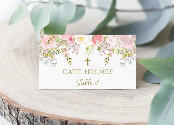 printable baptism place cards