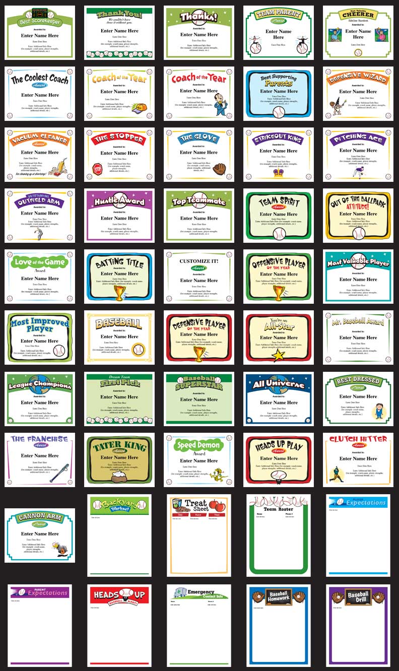 Baseball Certificates - Free Award Templates