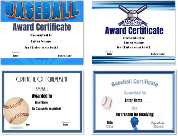 Free Editable Baseball Certificates - Customize Online &  Print at Home
