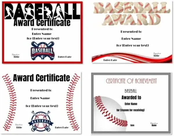 Free Editable Baseball Certificates - Customize Online &  Print at Home