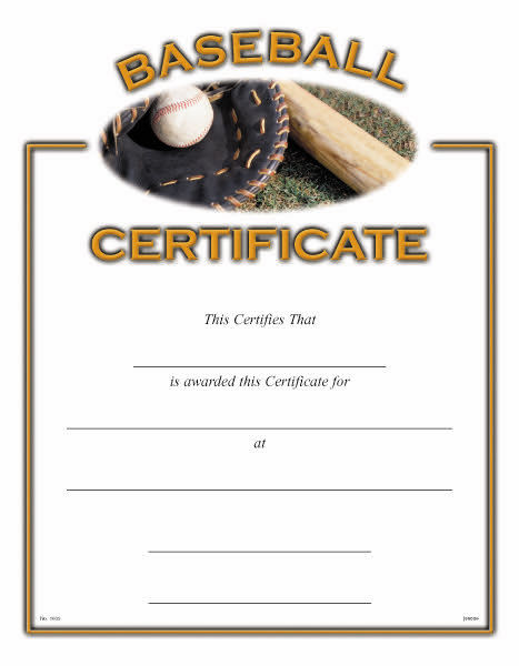 printable baseball certificates templates