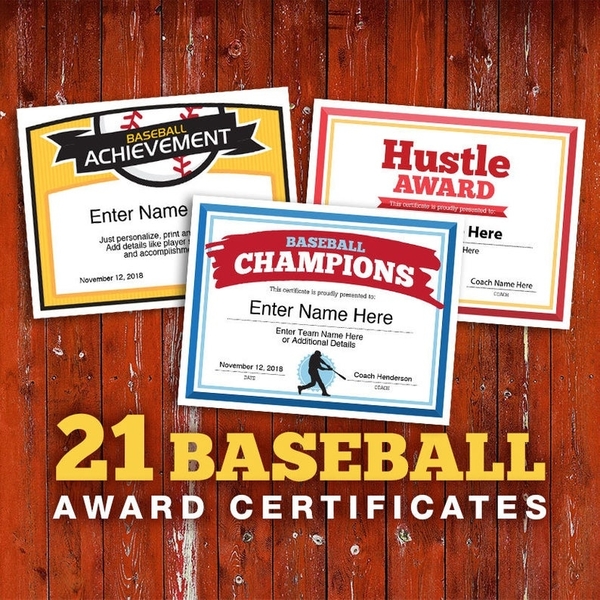 Simple Baseball Award Certificate - 9+ Examples, Illustrator ...