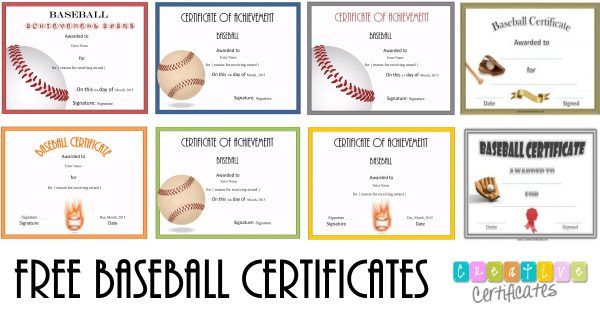 printable baseball certificates templates