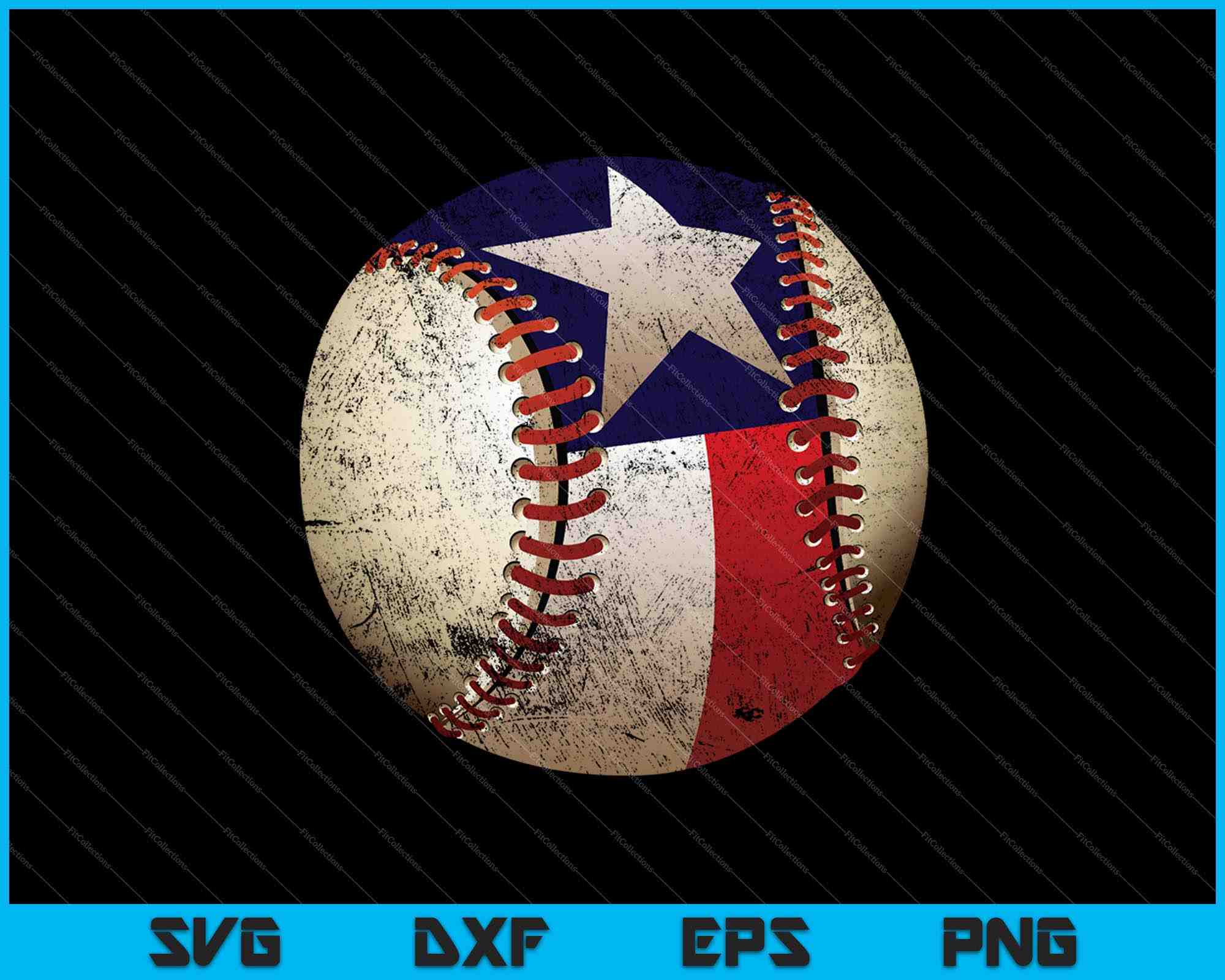 Texas Flag Baseball SVG PNG Cutting Printable Files - creativeusarts