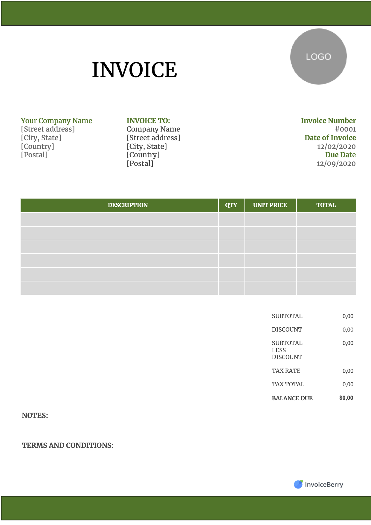 Free Invoice Templates Download - All Formats and Industries ...