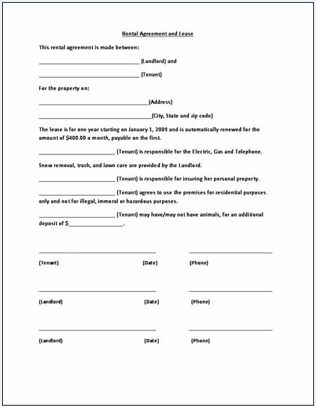 Sample Rental Lease Agreement Template » Forms 2024