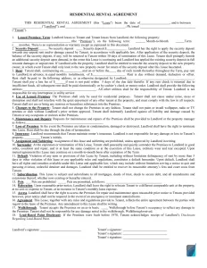 Free Printable Basic Rental Agreement | One-page Rental Form