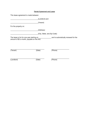 H Rental Agreement Or Lease Forms and Templates - Fillable ...