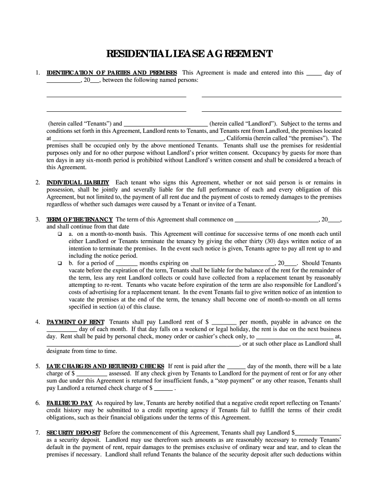 printable basic rental agreement