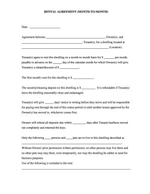 printable basic room rental agreement