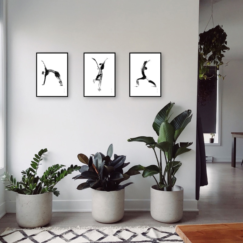 Black And White Yoga Art Print: Minimalist, Modern Yoga Pose Wall ...
