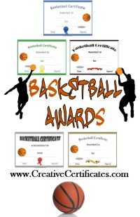 Free Editable &  Printable Basketball Certificate Templates