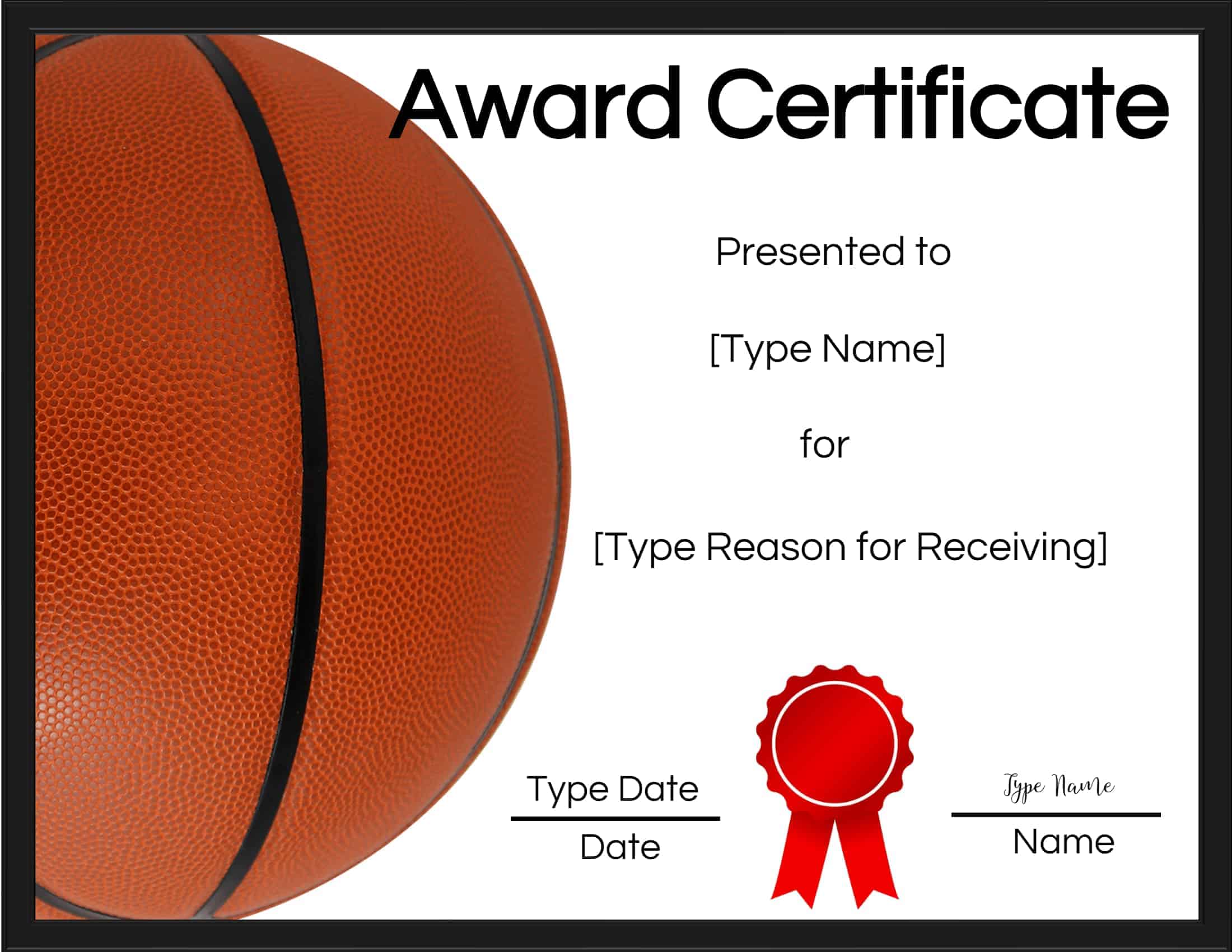 Free Printable Basketball Certificates | Edit Online and Print at Home