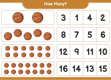 Premium Vector | Counting game, how many Basketball. Educational ...