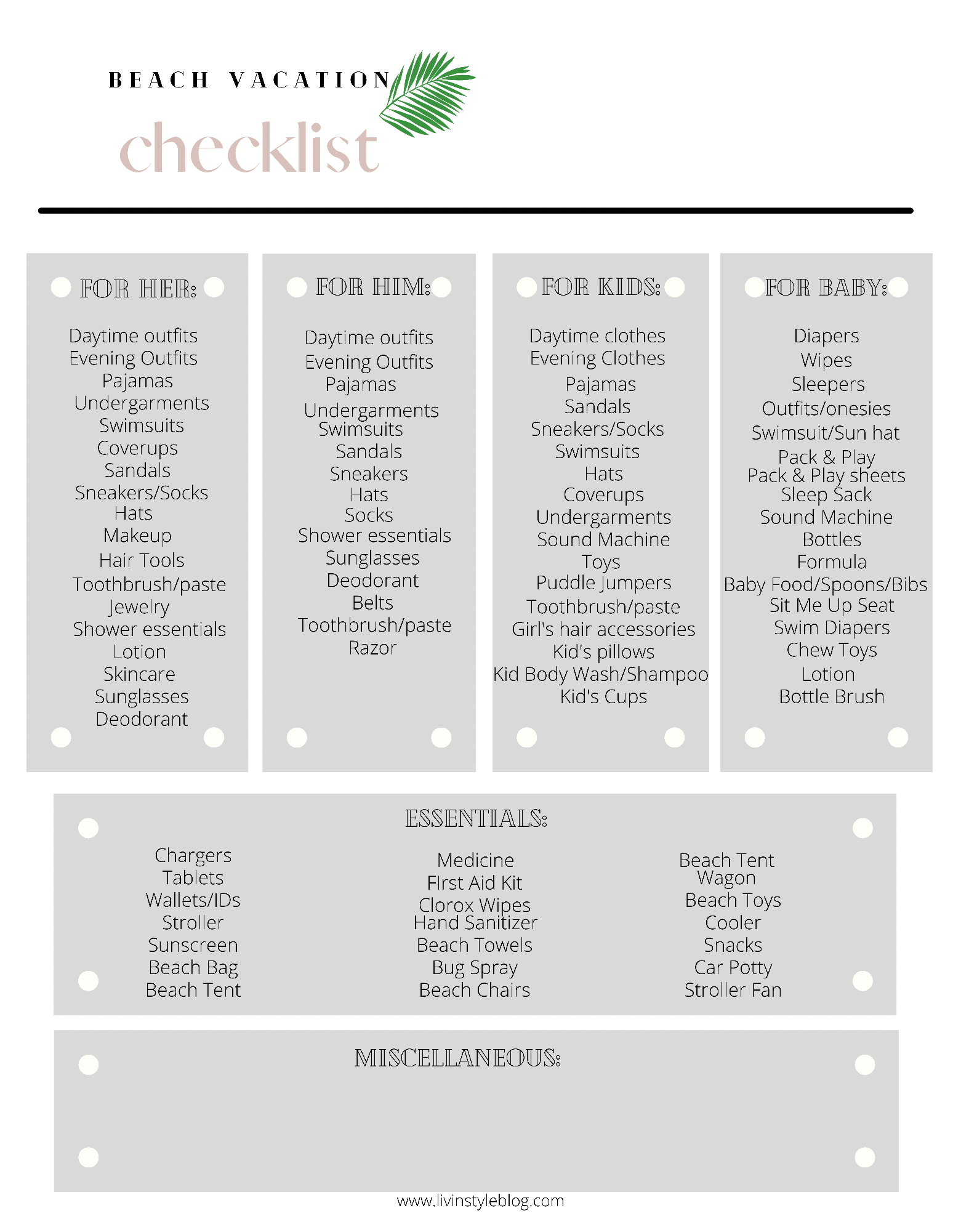 The Ultimate Vacation Packing List for Families - LIV in Style
