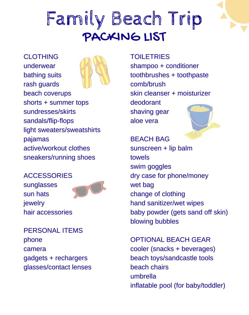 Free Printable Packing List for Family Beach Vacations