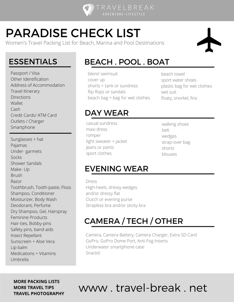 Womens Beach Packing List + Planning Guide • TravelBreak