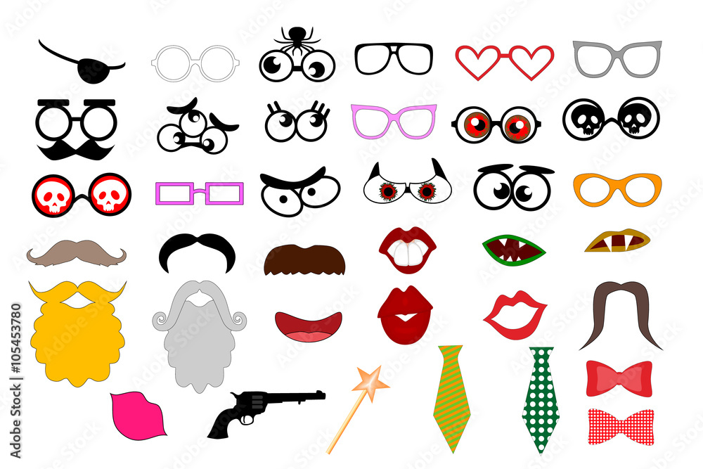 printable beard photo booth props