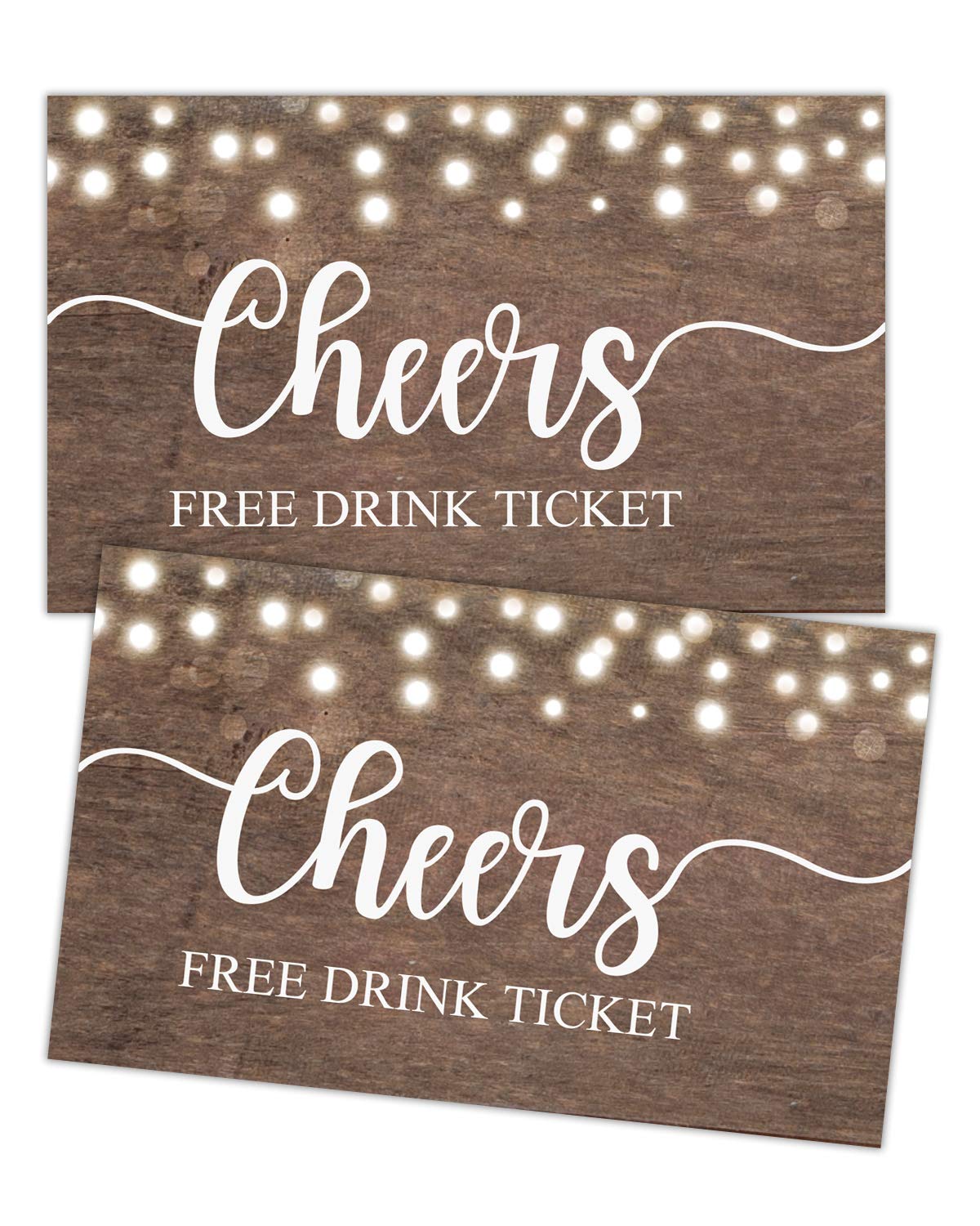 Amazon.com : 50 Free Drink Tickets, Cheers Tickets, Rustic Drink ...
