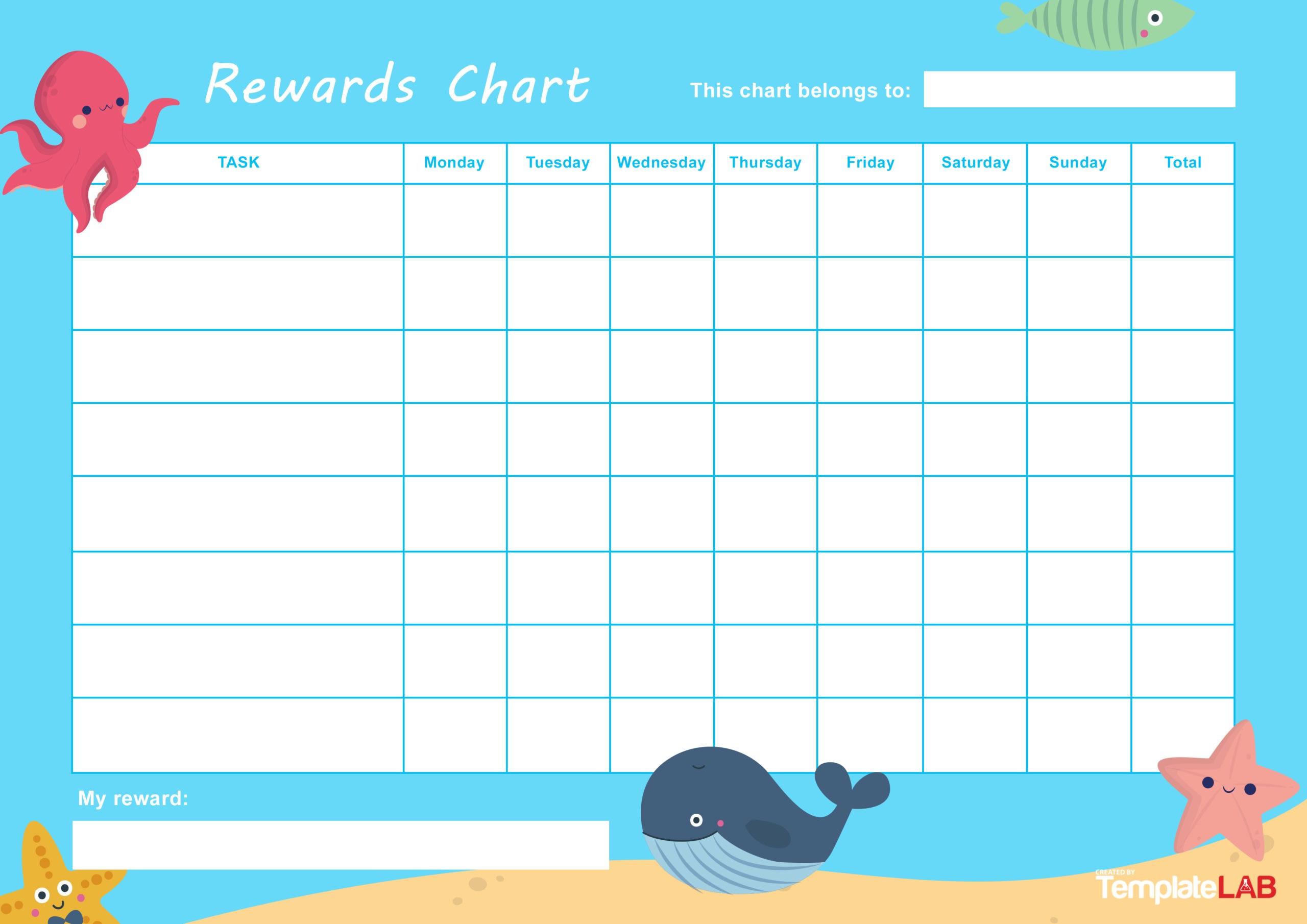 22 Printable Reward Charts for Kids (PDF, Excel &amp; Word)