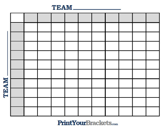 Printable College Football BCS Squares 100 Grid Office Pool