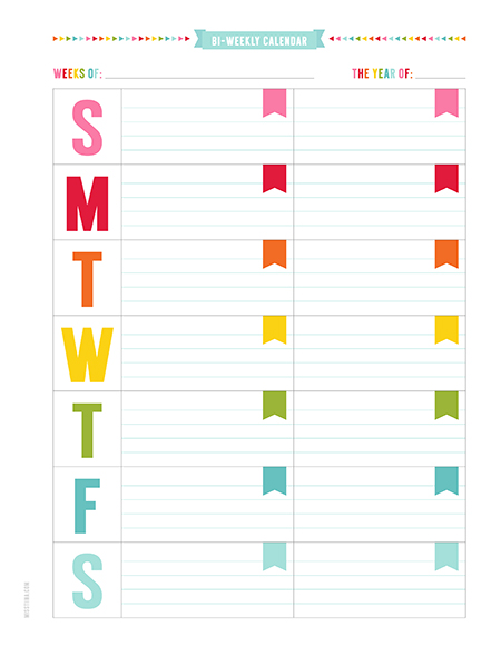 printable bi weekly planner