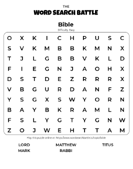 Bible Word Search - Play Online - Print