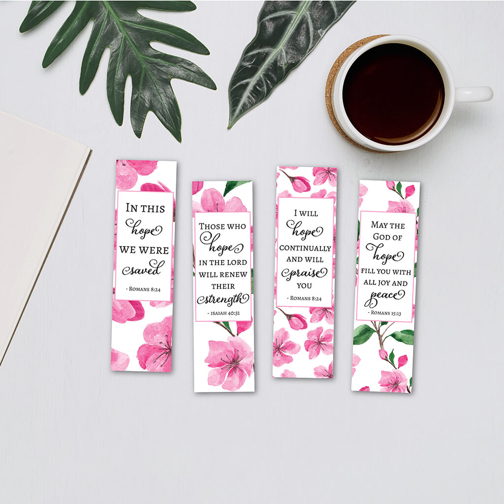 Printable Hope Bible Verse Bookmarks - Bona Fide Bookworm Printables
