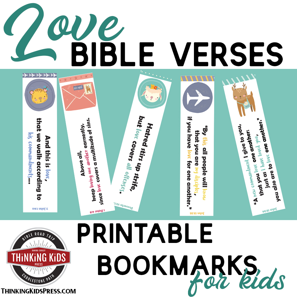 Love Bible Verses Printable Bookmarks SQ - Thinking Kids