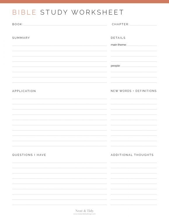 Bible Study Worksheet
