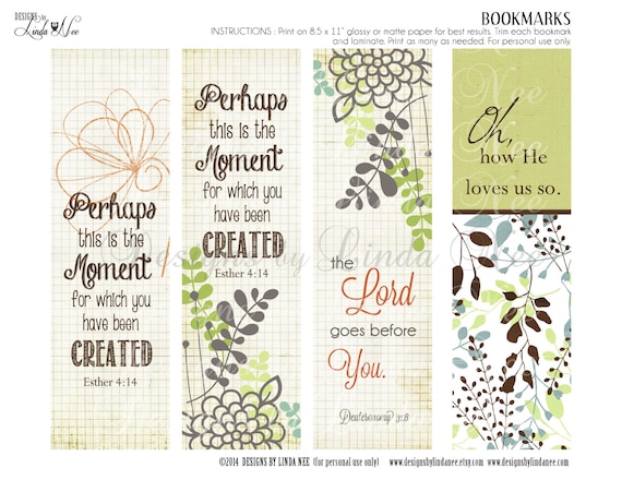 BOOKMARKS Printable Christian Scripture 7 BOOKMARKS Instant ...