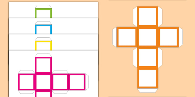 Editable Dice Pattern Template - Five Colours | Twinkl