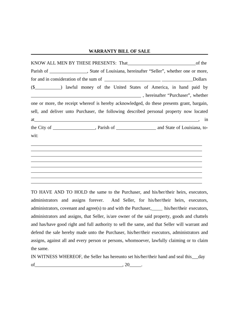 printable bill of sale as is no warranty