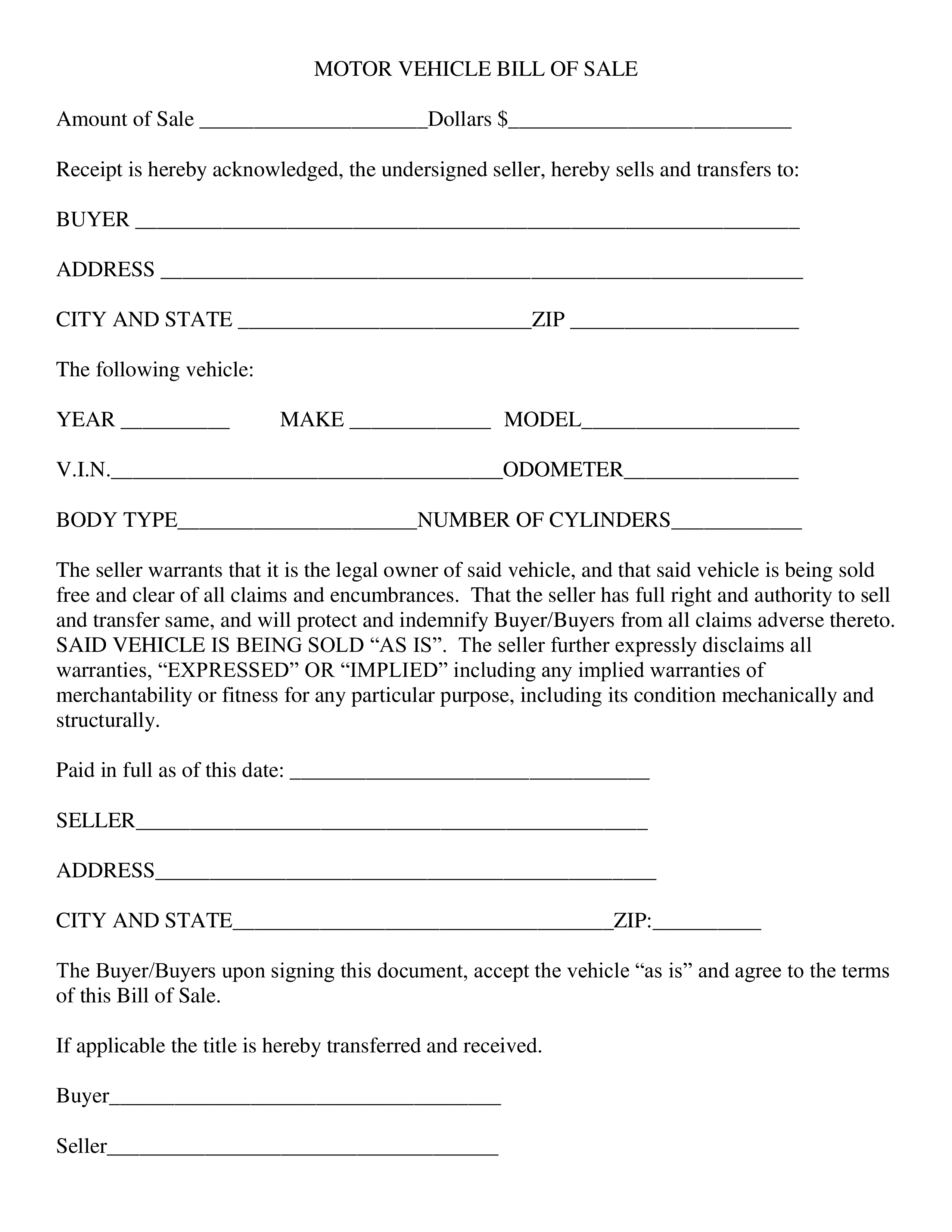 printable bill of sale bc